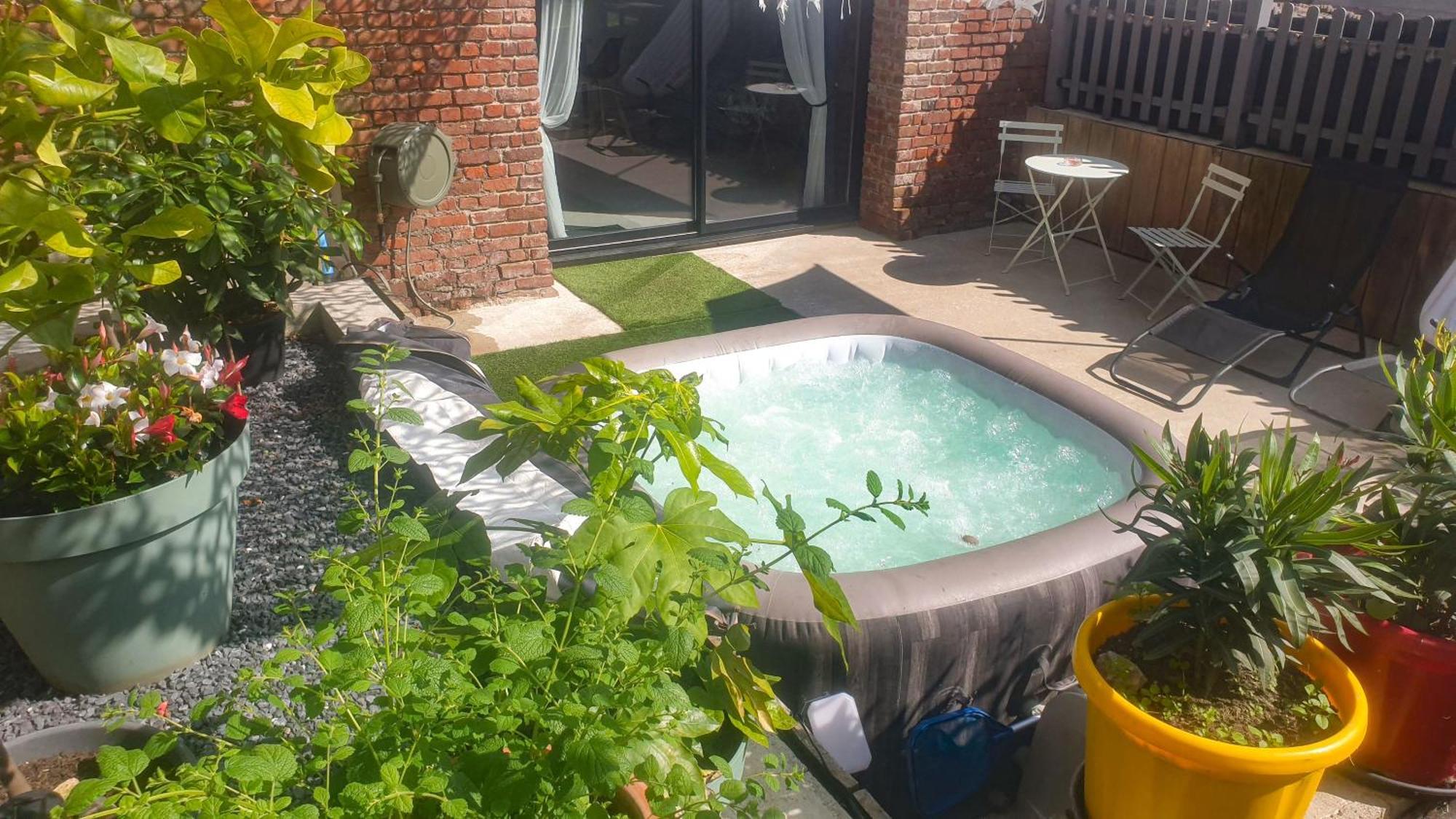 Gary Suite - Studio Cosy, Spa Et Jardin Privatif A 4 Min De Cambrai Awoingt ภายนอก รูปภาพ