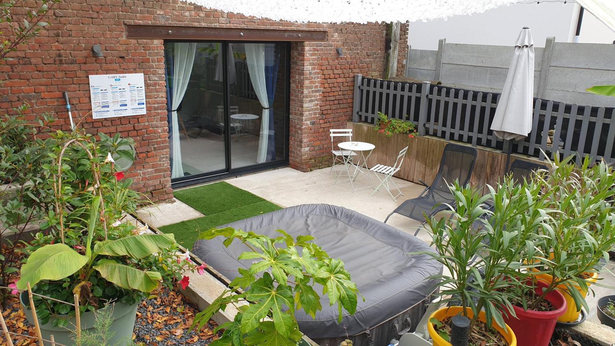 Gary Suite - Studio Cosy, Spa Et Jardin Privatif A 4 Min De Cambrai Awoingt ภายนอก รูปภาพ