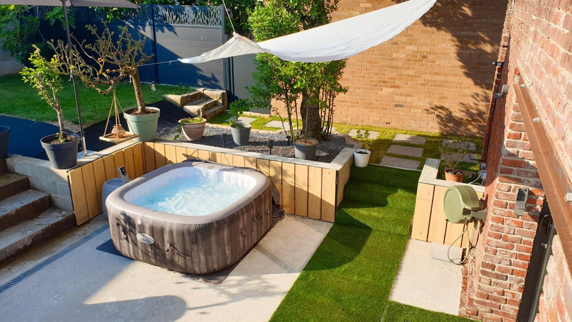 Gary Suite - Studio Cosy, Spa Et Jardin Privatif A 4 Min De Cambrai Awoingt ภายนอก รูปภาพ